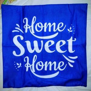 Blue 'Home Sweet Home' Throw Pillow Cover